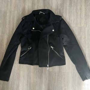 Black Suede Moto Jacket